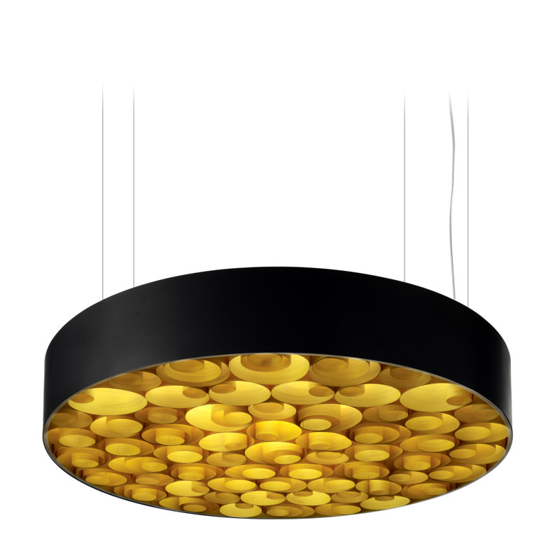 Spiro LED Chandelier, 5.9" H x 29.5" W x 29.5" D, Black, Sea Blue