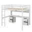 Ensemble de lit mezzanine double, bureau, armoires, tiroirs, plateau de chevet et port de charge électrique