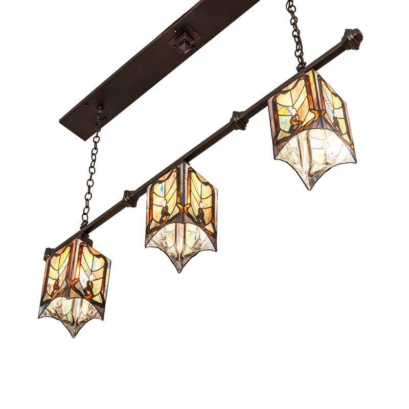 48" Long Cottage Mission 3 Light Island Pendant