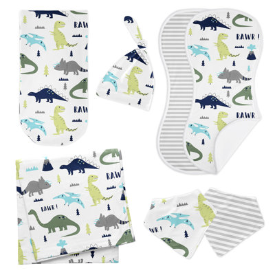 Mod Dinosaur Blue and Green Newborn Baby Layette Set by Sweet Jojo Designs -  Layette-ModDino-BU-GR