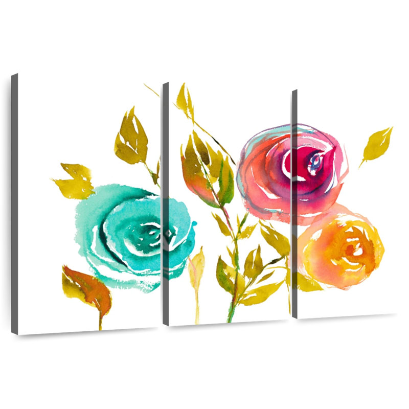 Harnek Trio moderne de fleurs I, H 42 po x l 65 po