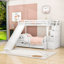 Lit superposé simple au-dessus de double à 2 tiroirs avec glissière et escalier de rangement-919015159