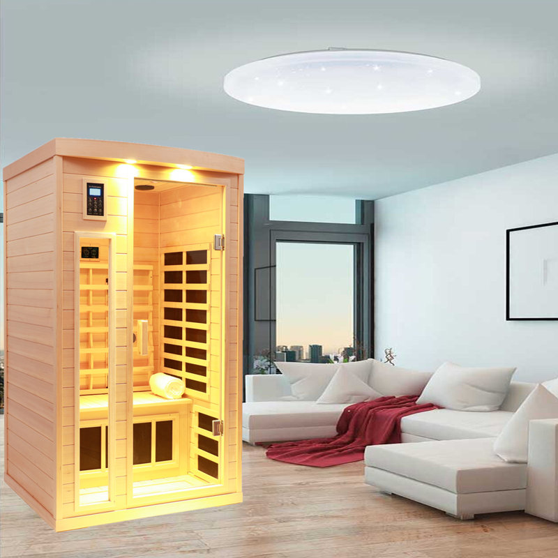 Belfry Bathroom Laperle 2 - Person Bluetooth Compatible FAR Infrared Sauna with Remote Control in Hemlock
