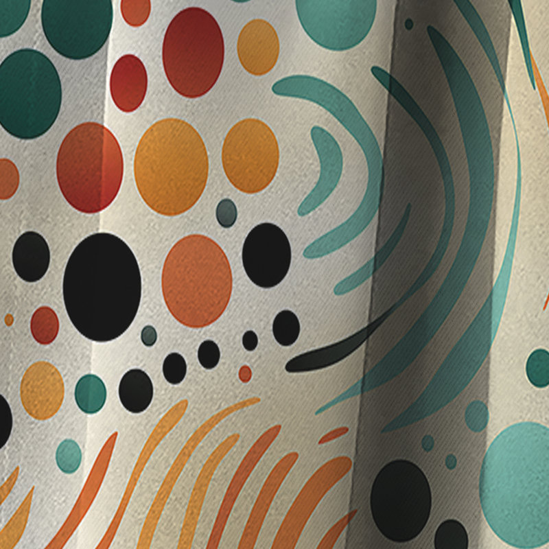 Rideau occultant multicolore à motif Mid-Century multicolore beige - 1 panneau, L 52 po x L 90 po