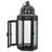 Decorative Candle Lantern Moroccan Lanterns Vintage Black Metal Lantern Holder For Home Patio Outdoor Decor. Clear Glass, Medium