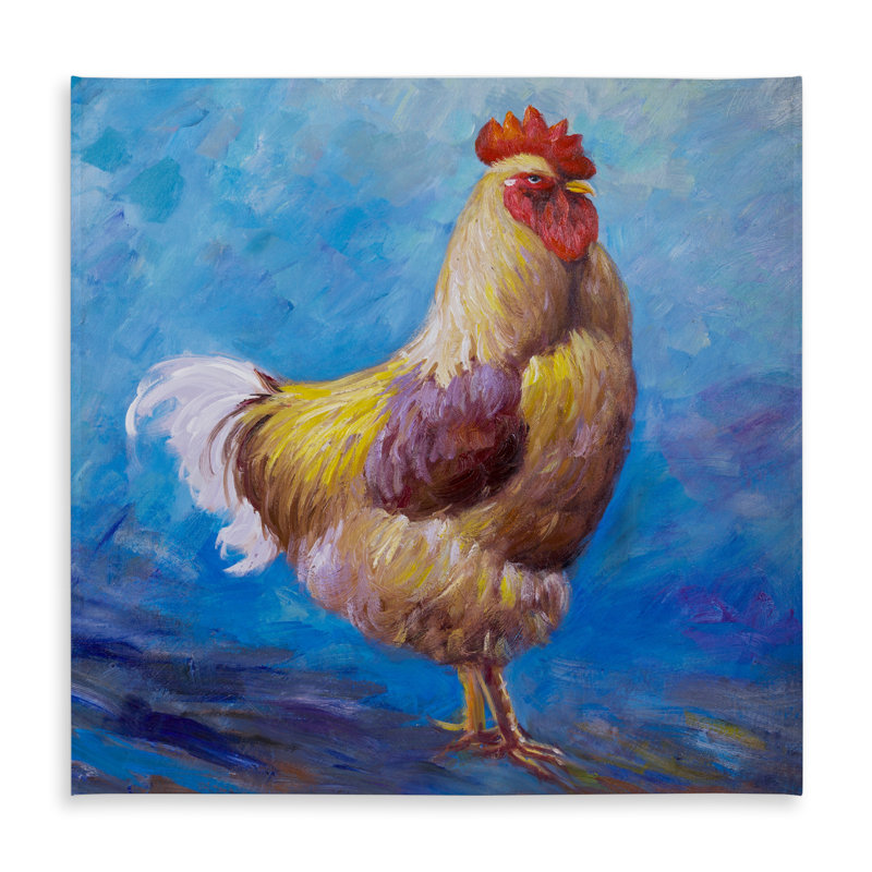 Beautiful Rooster Tablecloth | Blue Animals, Indoor/Outdoor, Blue/Brown/Classic Blue