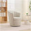 Chaise pivotante crème à pétales crème - Base en métal pivotant à 360 °, fauteuil de bureau à oreilles en cuir véritable grain supérieur, siège d'appoint de bureau incurvé à conception cannelée-1233794117
