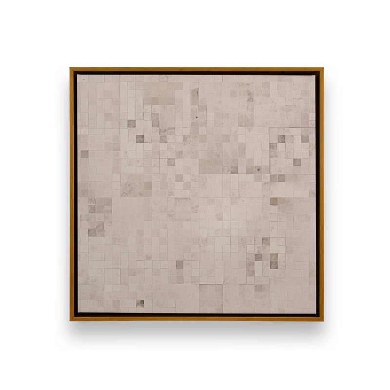 «Mosaic Matrix», reproduction sur toile, H 32,75 po x l 32,75 po x P 1,75 po, Cadre flottant or poli