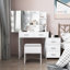 Ensemble de meuble-lavabo d'appoint avec tabouret, 5 tiroirs Calletano-833827348