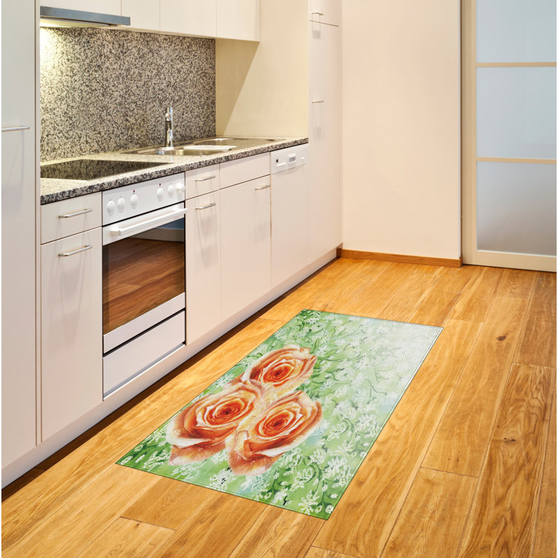 Tapis décoratif vert à haute densité en fibres longues, Rectangle 2 pi 7 po x 5 pi