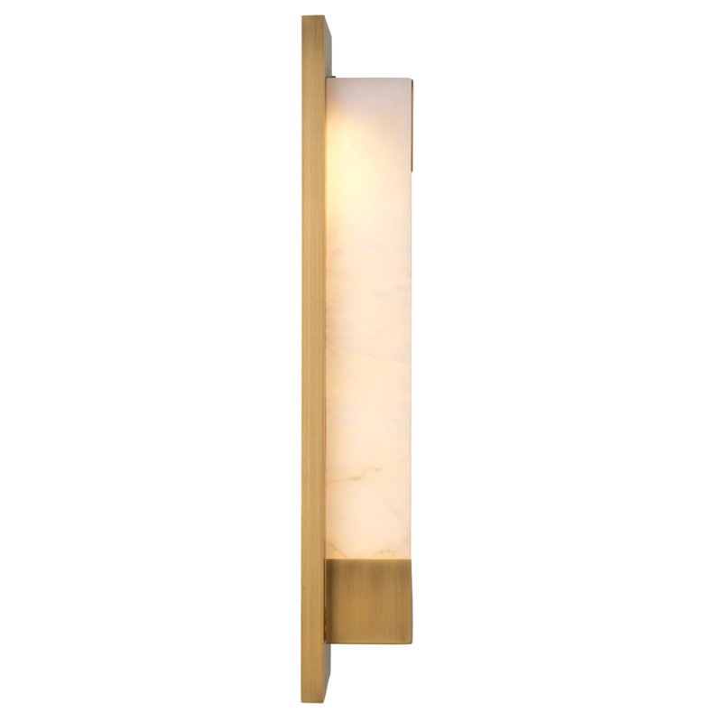 Wall Lamp Scilla Antique Brass Finish Alabaster