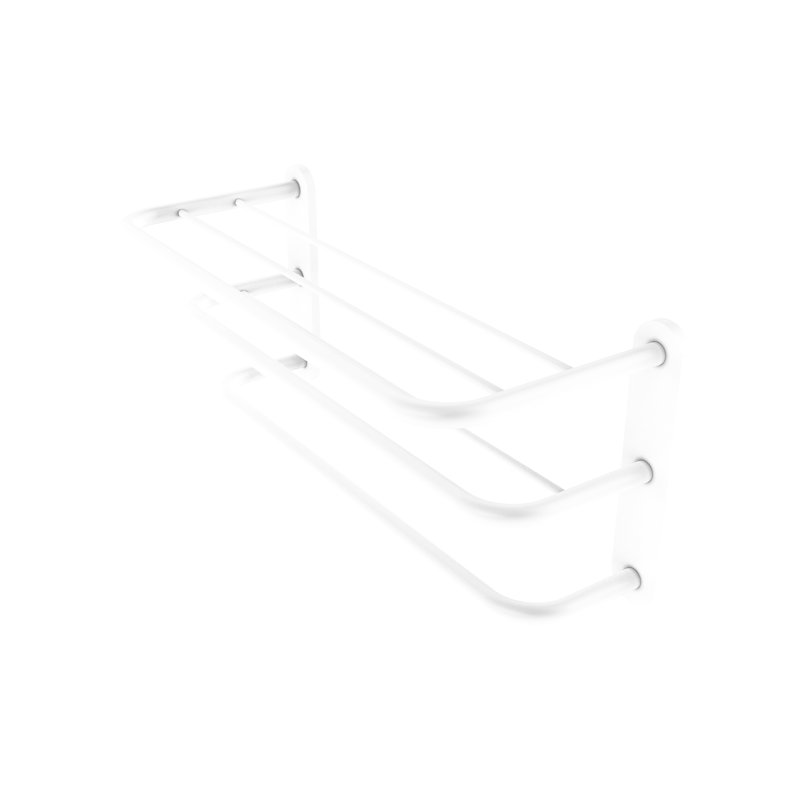 Bineta Metal Tiered Shelf with Towel Bar, Matte White