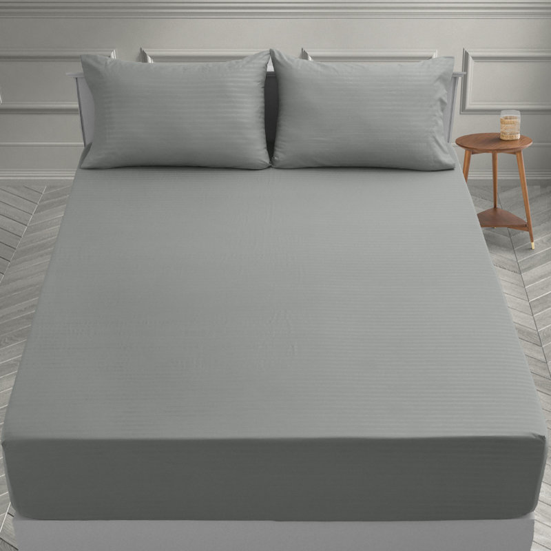 Ensemble de literie en microfibre avec draps-housse et drap-housse Lux Decor Collection, Taie d'oreiller très grande, Gris