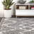Cantera Shag Plush Tassel Moroccan Tribal Geometric Trellis Gray/Ivory Rug-468384348