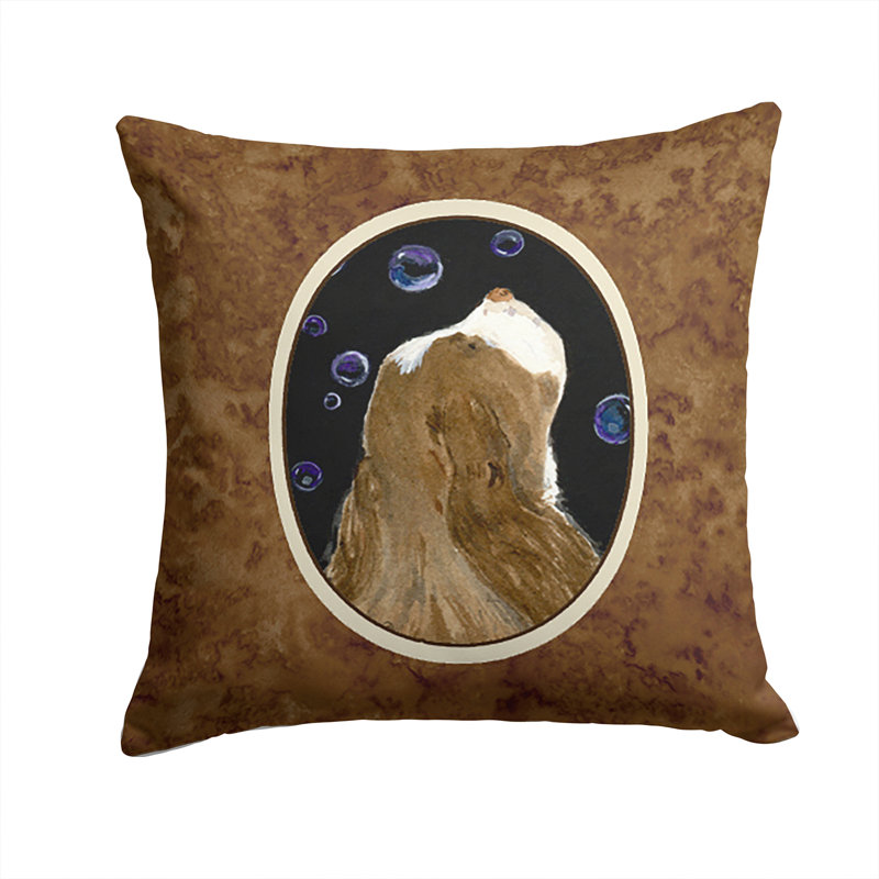 Coussin décoratif intérieur/extérieur springer brun carré épagneul