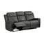 Ensemble 2 pièces: canapé et causeuse inclinables avec console, microfibre polie gris anthracite-699437793