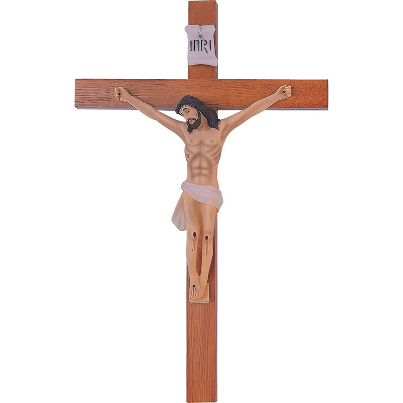 Décoration murale en forme de croix crucifix H 22 po Jesus