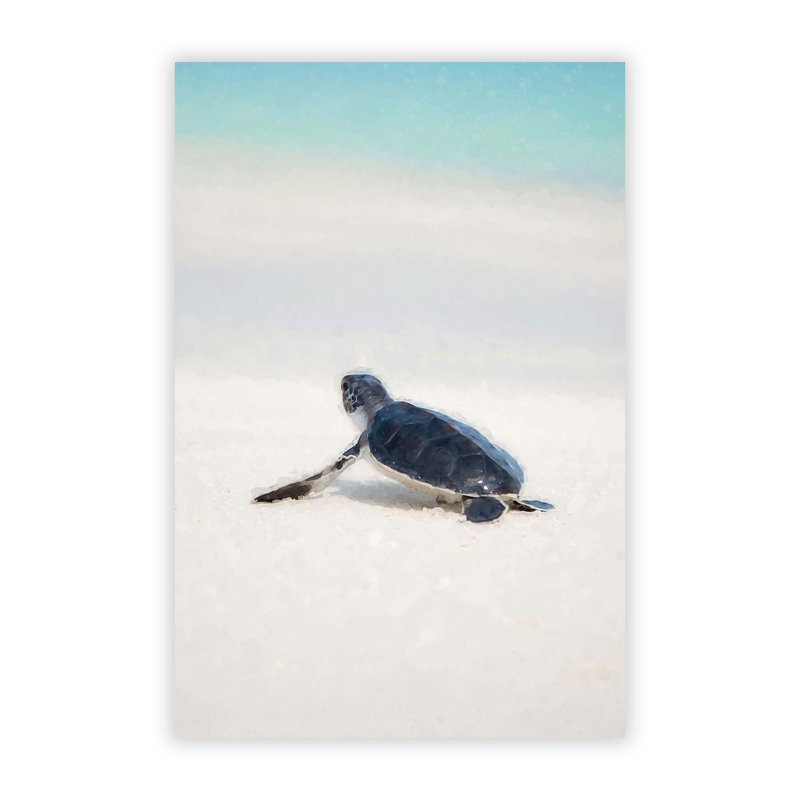 New Born Sea Turtle In Abstract - Print, Unframed Paper, 42 cm H x 29.7 cm W x 0.1 cm D