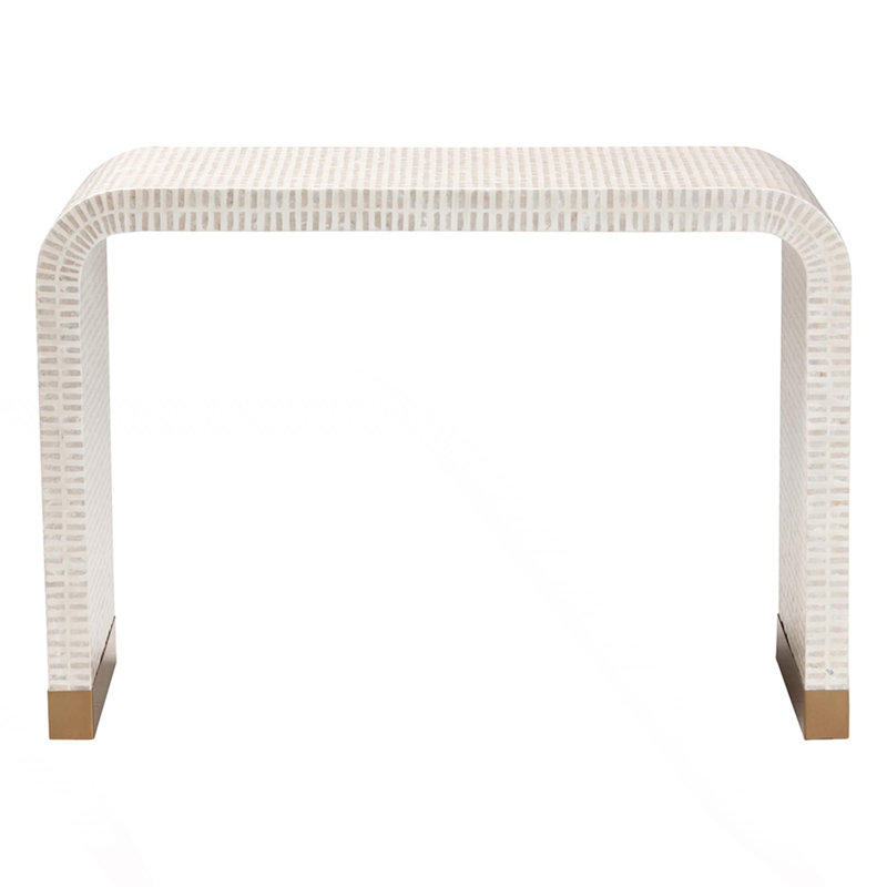 Coastal Console Table With Capiz Shell Mosaic
