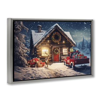 Art giclée Woodsy Holiday Cabin par Alina Georgescu