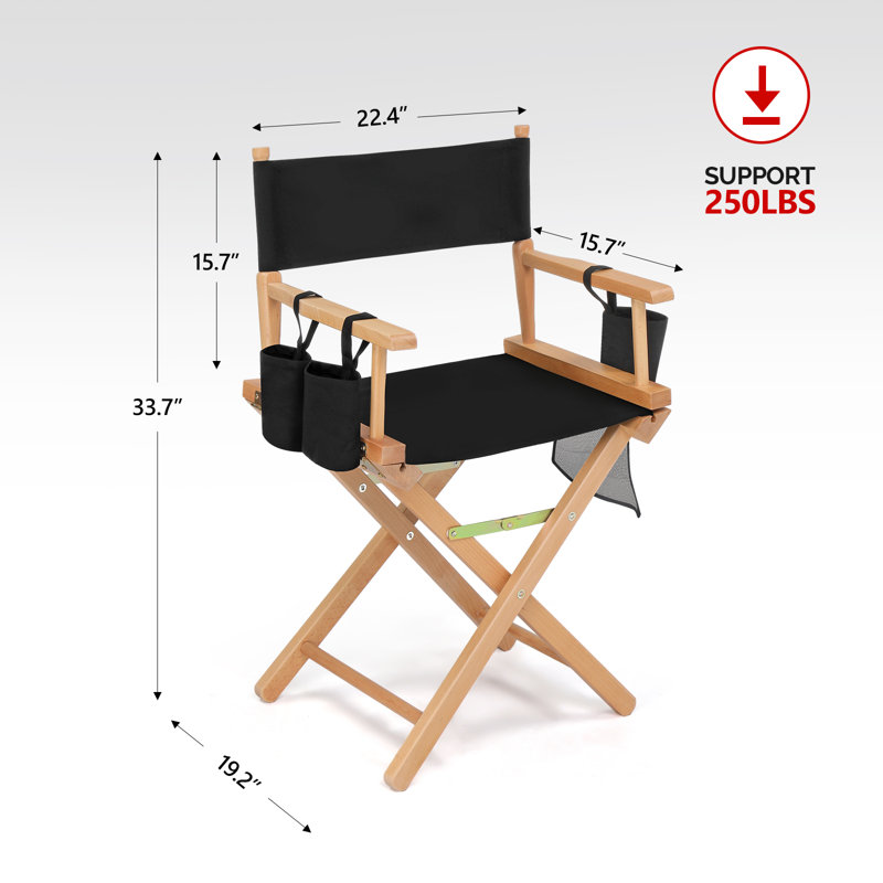 Chaise de réalisateur Taraneka, Bois naturel