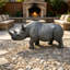 Grande statue de jardin rhinocéros réaliste, sculpture de rhinocéros en résine, figurine de décoration de pelouse de jardin résistante aux intempéries