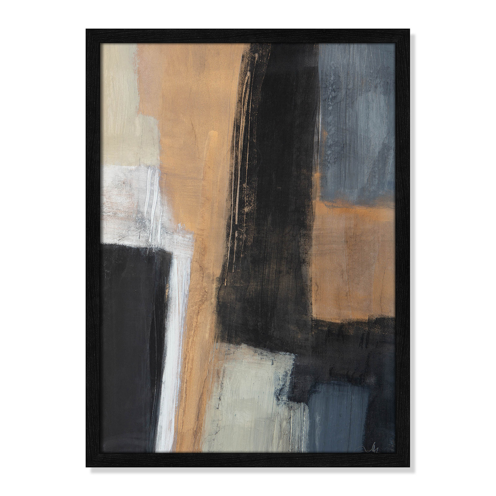 Metallic Slate I by Casa Fine Arts, 23" H x 17" W x 1.25" D, Black Slim Unmatted Picture Framed