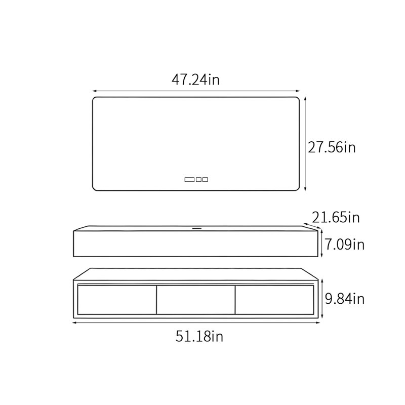 Armoire de salle de bain exquise, 51"