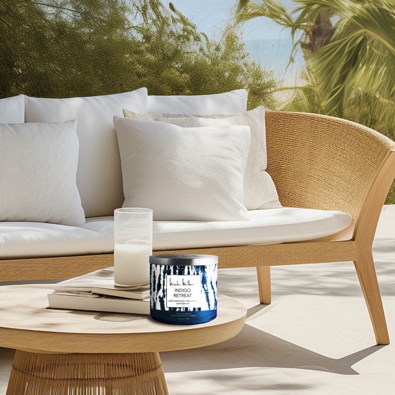 Amber Scented Soy Candle with Jasmine and Driftwood, 14.5 oz