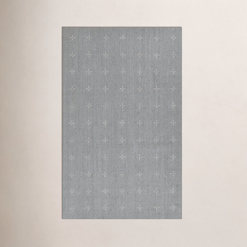 Tapis bleu clair en laine et polyester tissé à la main Momeni Oliver, Rectangle 3 pi 6 po x 5 pi 6 po