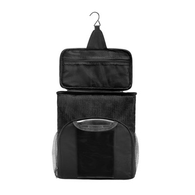 Black Mesh Portable Shower Caddy Tote, Quick Dry Hanging Toiletry Bag Large Capacity for Dorm Bath Camping