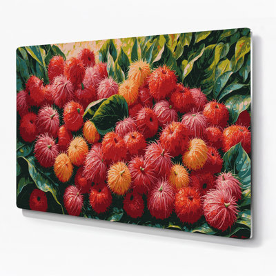 Art mural en métal «Fruit Rambutan»