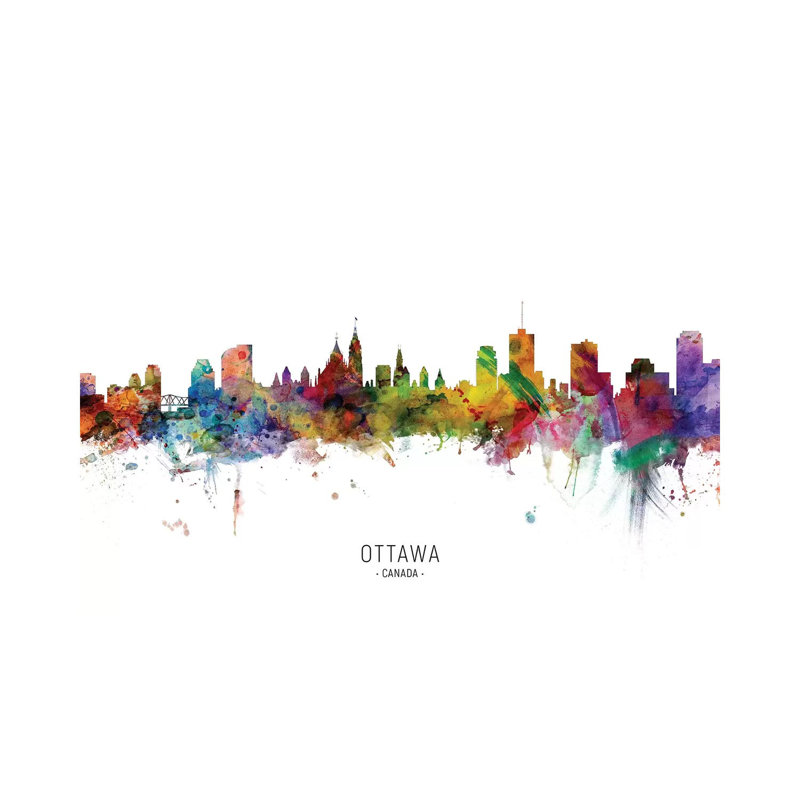 «Ottawa Canada Skyline» par Michael Tompsett, impression sur toile tendue, H 8 po x l 12 po x P 0,75 po