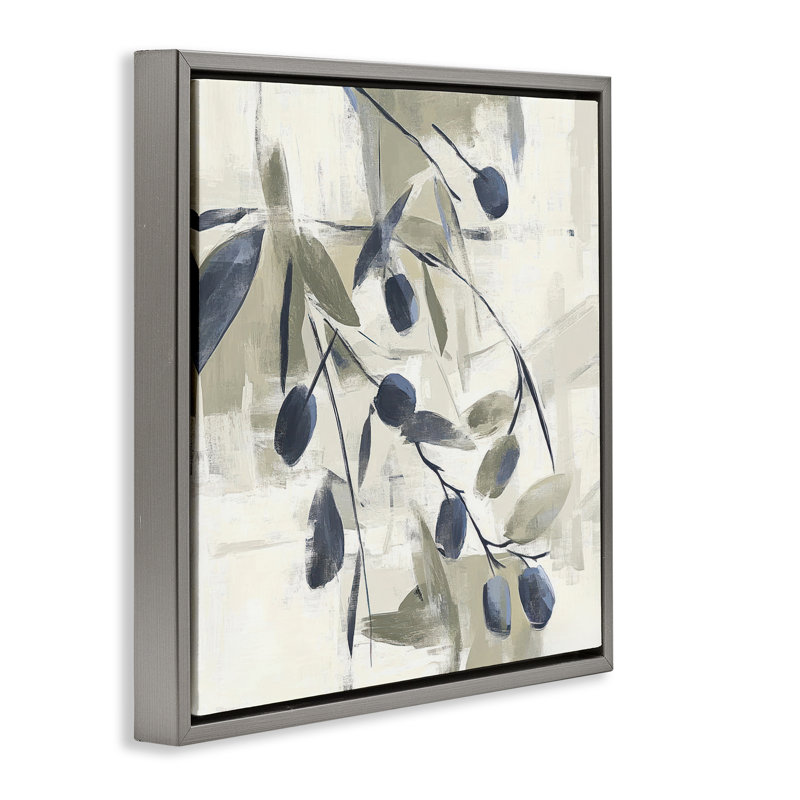 Cadre flottant méditerranéen, par Mona Grace, H 25 po x l 25 po, Cadre flottant gris lustré