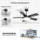42" 5-Blade Modern Ceiling Fan With Tri-Color LED Light Source, Silent Motor, Remote Controller