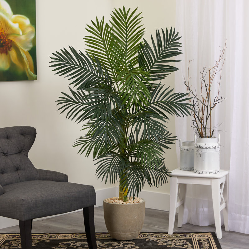 60'' Faux Palm Tree in Fiber Clay Planter