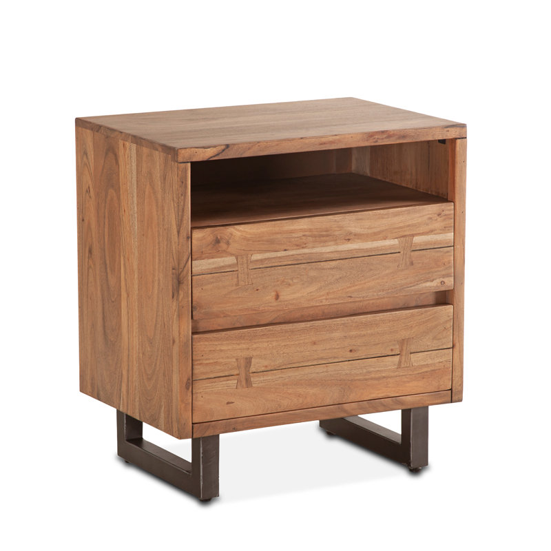 Glenwood Nightstand In Smoked Acacia