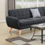Ensemble de canapé modulaire 2 pièces avec 2 coussins décoratifs en frêne noir et canapé