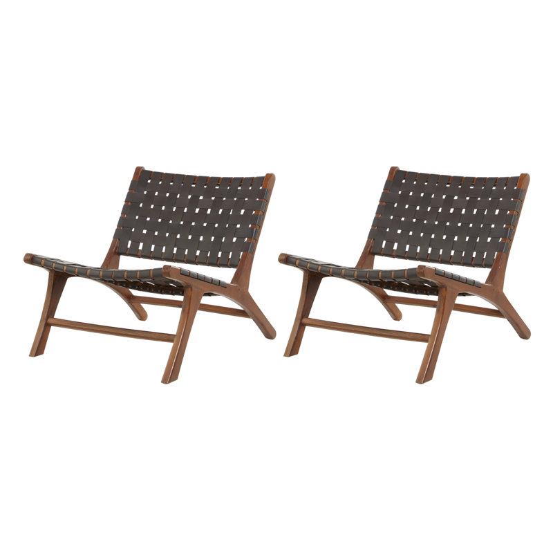 Leather Accent Chair, Brown Genuine Leather