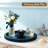 12" Round Fluted Solid Wood Decorative Tray for Coffee Table & Home Decor