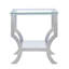 Table de bout carrée en verre avec un design élégant et une surface réfléchissante, 22 pouces de haut en métal, s'adaptant à divers styles de meubles,