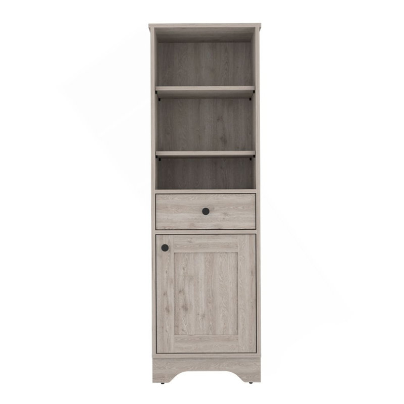 Armoire à linge St. Clair, deux tablettes intérieures, deux tablettes ouvertes, une porte