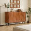 Buffet rustique Mid-Century 59 pouces avec portes et pieds géométriques Ruston