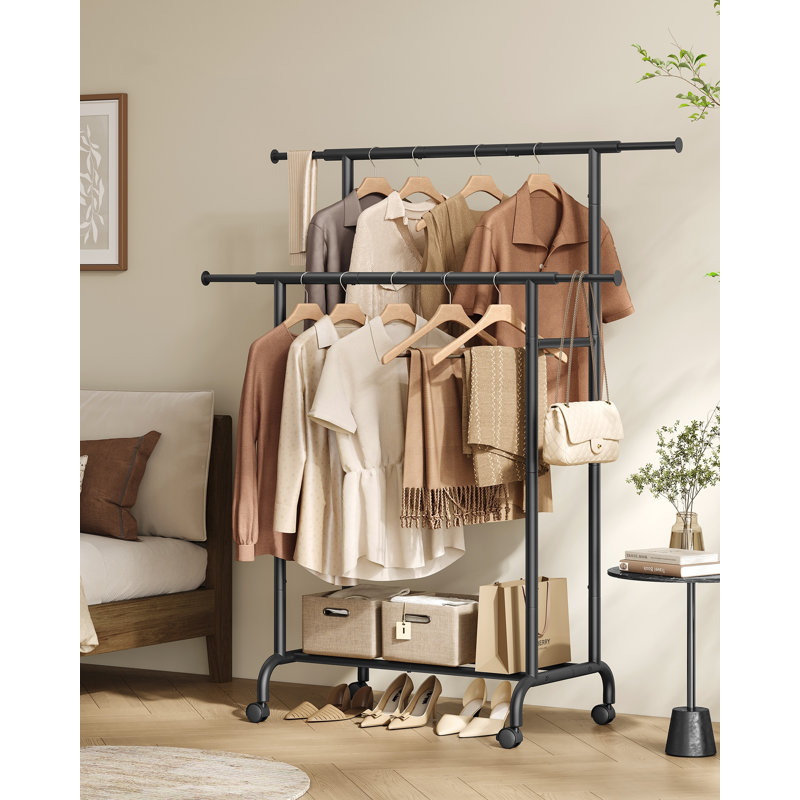 Adjustable Rolling Clothing Rack