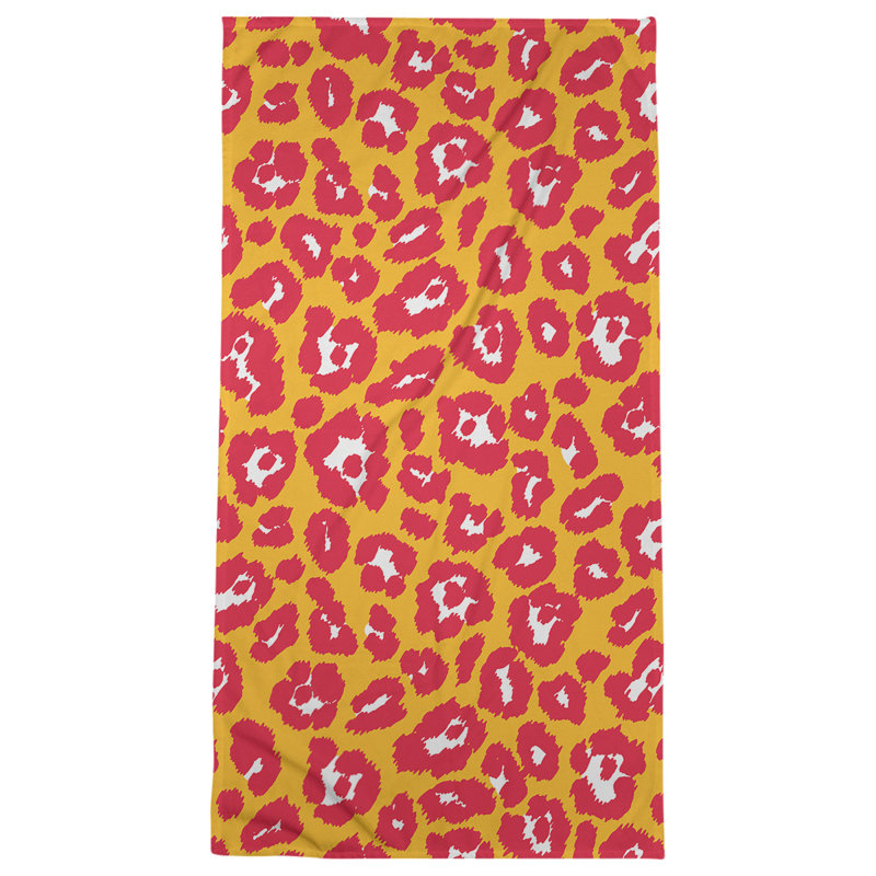 Lucida Bath Towel, Microfiber, Gold/White/Red