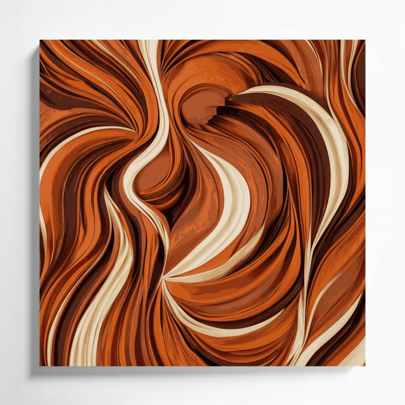Abstract Figurative 6 Brown Canvas Wall Art, 12" H x 12" W