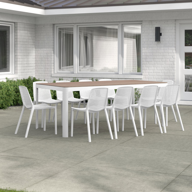 Rafael Rectangular 10 - Person 82" Long Dining Set