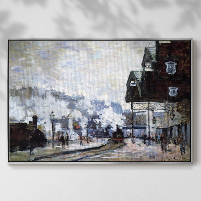 Saint encadré sur toile, Toile tendue avec cadre argenté, H 27 po x l 41 po x P 2 po