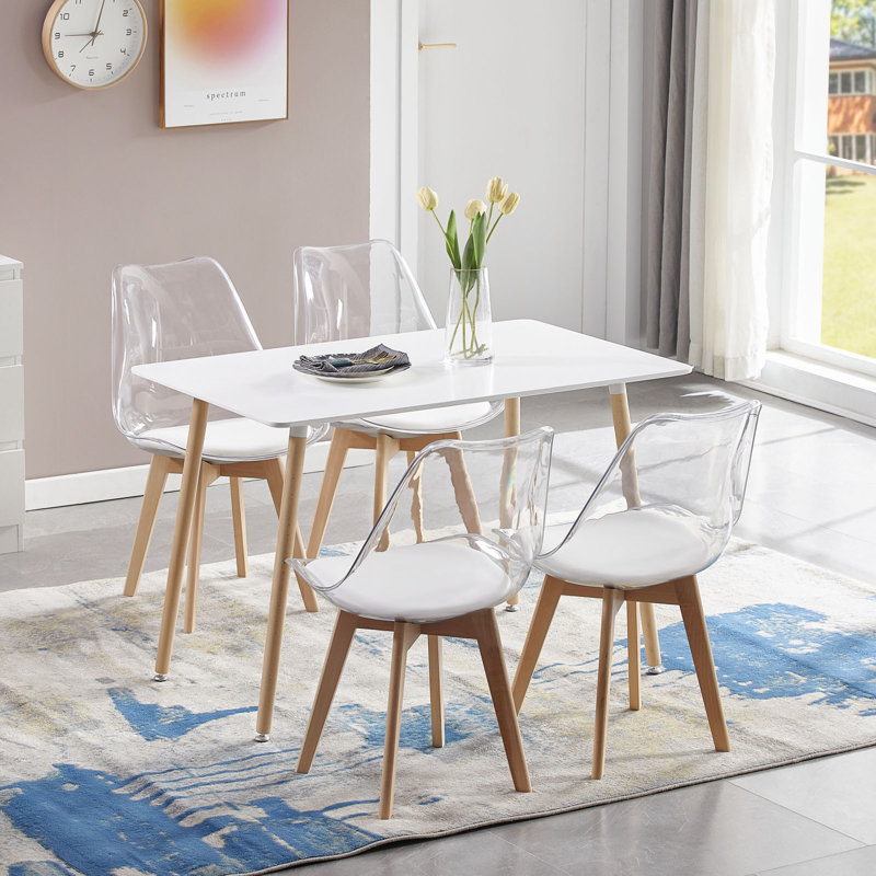 Dining Chair, Clear, White