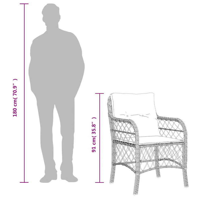  Garden Dining Set Grey, Dark Grey, Gray, Dark Gray